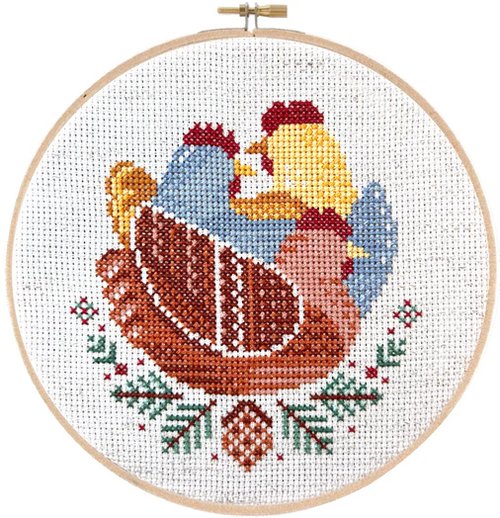 French Hens - Christmas Cross Stitch Pattern