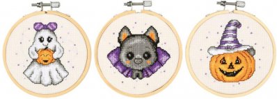 Halloween (Set of 3) - Printed Cross Stitch Kit
