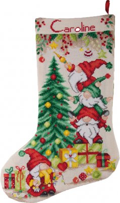 Christmas Gnome Celebration - Stocking Cross Stitch Kit