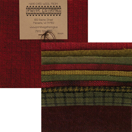 Primitive Gatherings Hand Dyed Wool Charm Pack - Raven Collection 10 5-Inch Squares