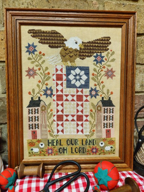 Heal Our Land Sampler - Patriotic Cross Stitch Pattern