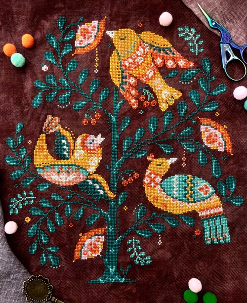 Songbirds and Berries - Cross Stitch Pattern