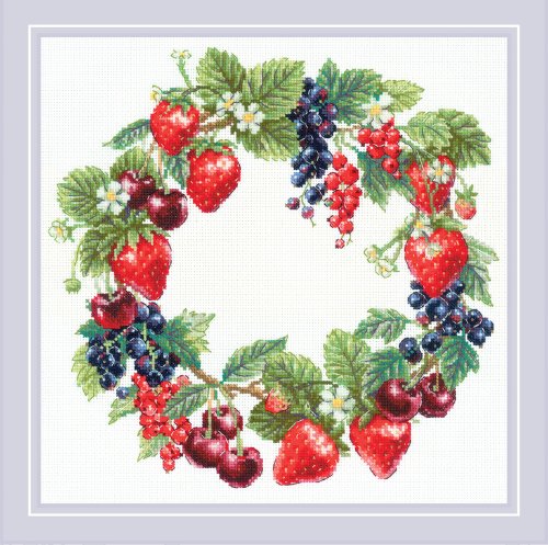 Wreath with Berries - Cross Stitch Kit