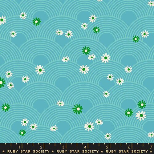 Rise And Shine Meadow - Turquoise - Quilt Fabric