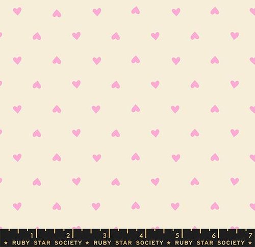 Sparkle Shopper Heart Light Neon Pink - Quilt Fabric