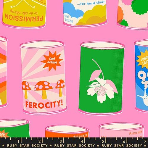 Sparkle Mart Cans Flamingo - Quilt Fabric