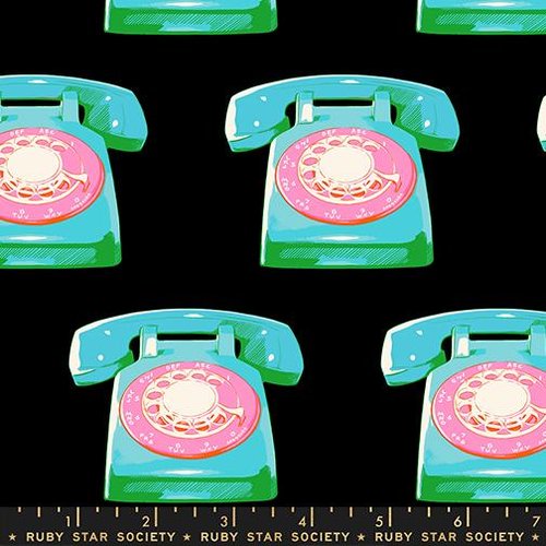 Sparkle Mart Phones Black - Quilt Fabric