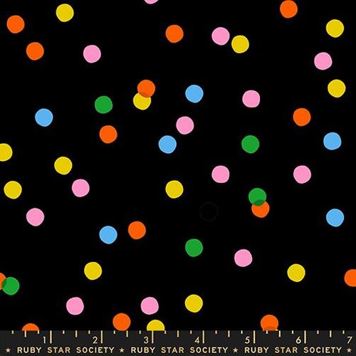 Sparkle Mart Dots Black - Quilt Fabric