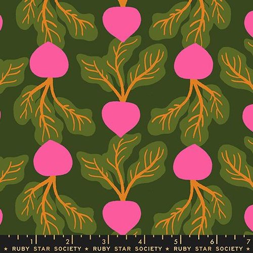 Sparkle Shopper Radish Jen Green - Quilt Fabric