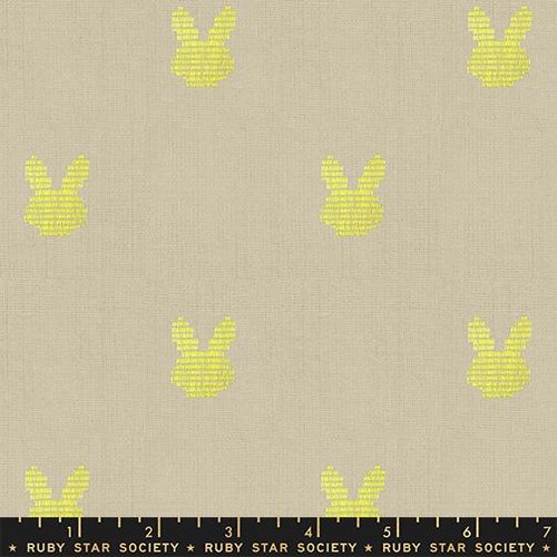 Lofi Loom Wovens Linen Bunny - Quilt Fabric