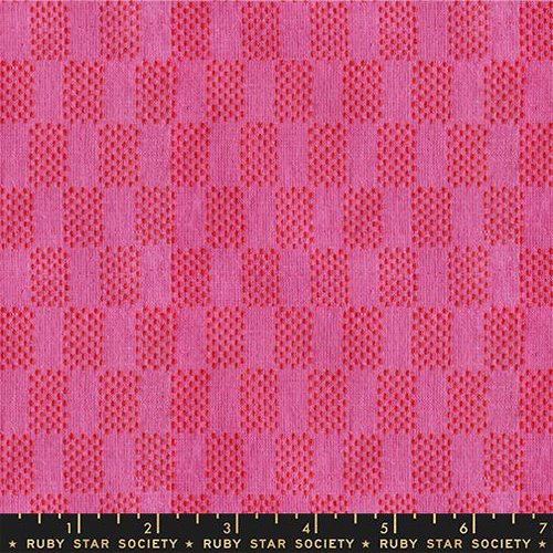 Lofi Loom Wovens Vivid Pink Geometric - Quilt Fabric
