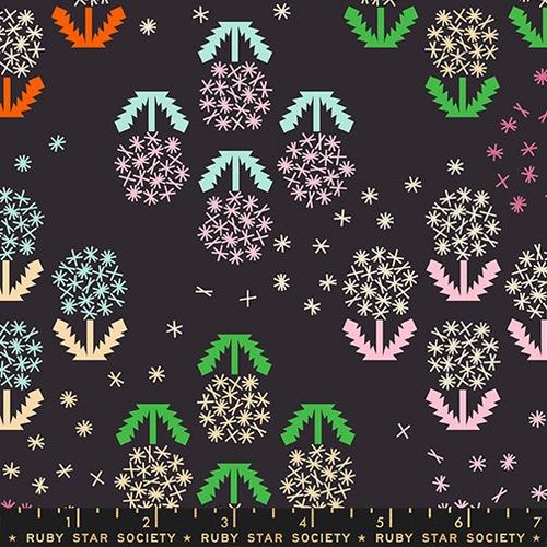 Float Wishes Canvas Soft Black - Quilt Fabric