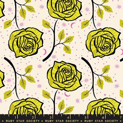 Ink Shop Rose Pistachio - Quilt Fabric