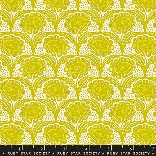 Ink Shop Flower Pistachio - Quilt Fabric