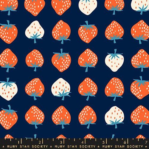 Strawberry Navy - Quilt Fabric
