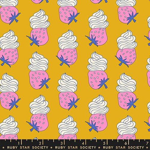 Sugar Cone 2 Berries Goldenrod - Quilt Fabric
