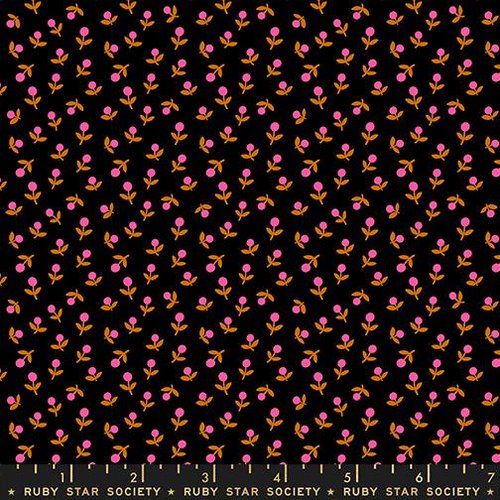 1 800 Calico Flower Black - Quilt Fabric