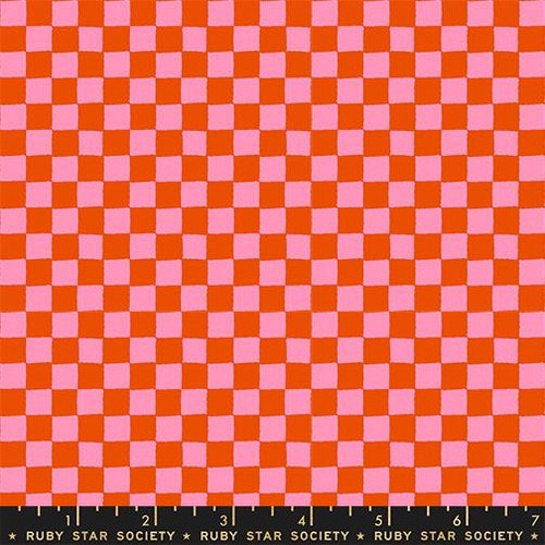 1 800 Calico Checkered Warm Red - Quilt Fabric