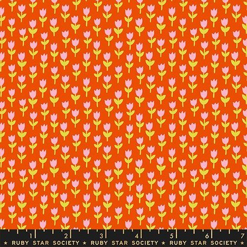 1 800 Calico Floral Warm Red - Quilt Fabric