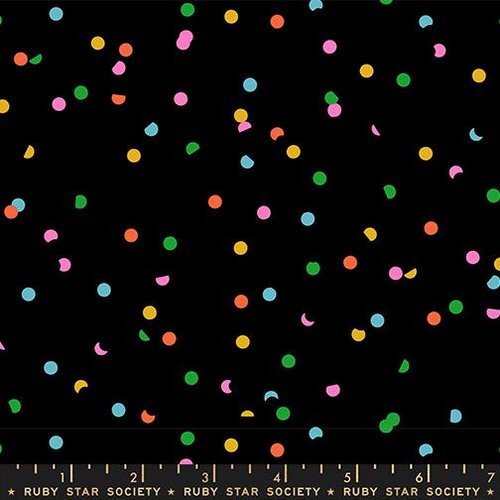Sidekicks Multi-Color On Black - Quilt Fabric