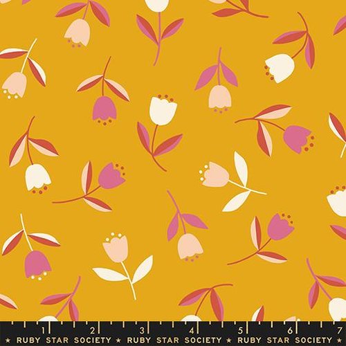 Corsage Tulips Goldenrod - Quilt Fabric