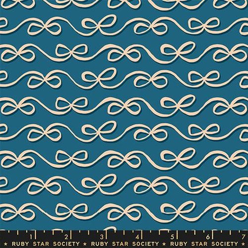 Corsage Bows Teal - Quilt Fabric