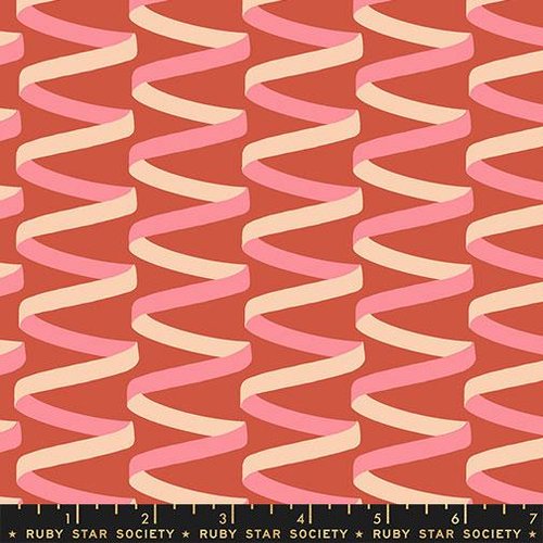 Corsage Ribbons Persimmon - Quilt Fabric