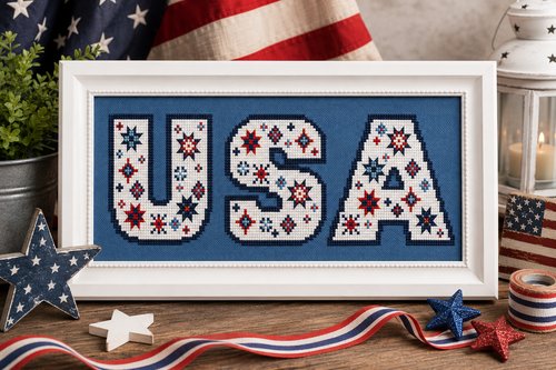 USA - Patriotic Cross Stitch Pattern