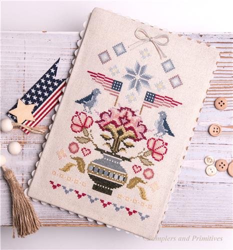 Blossoms for the Brave - Patriotic Cross Stitch Pattern