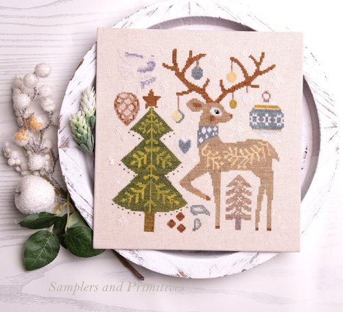 Festive Reindeer - Christmas Cross Stitch Pattern