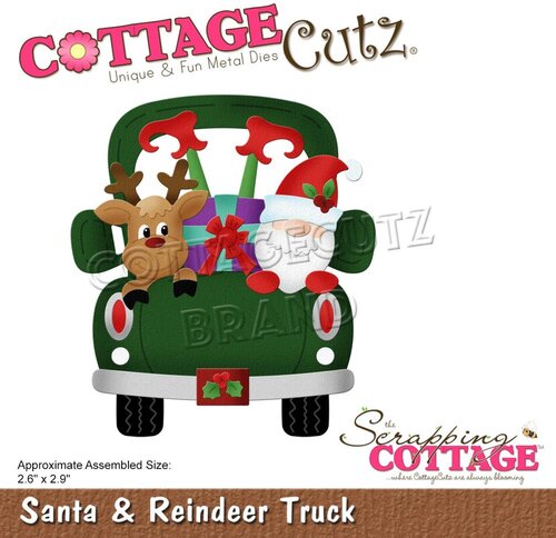 Santa and Reindeer Truck - Christmas Craft Die