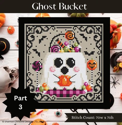 Ghost Bucket - Halloween Cross Stitch Pattern