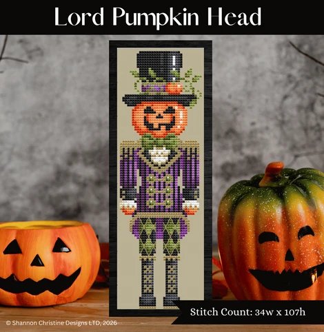Lord Pumpkin Head - Halloween Cross Stitch Pattern