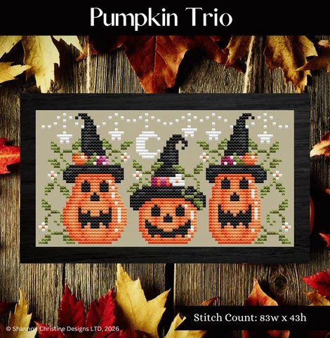 Pumpkin Trio - Halloween Cross Stitch Pattern