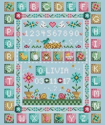 Quilted Baby Sampler - Cross Stitch Pattern