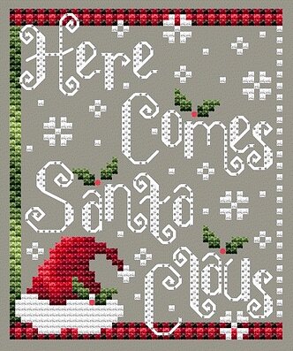 Here Comes Santa Claus - Cross Stitch Pattern