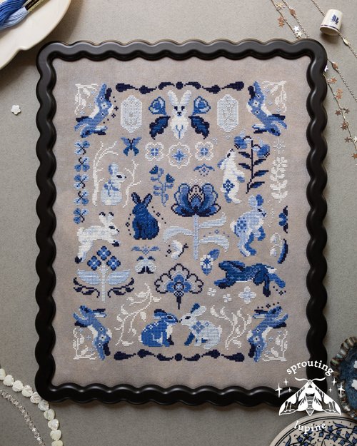 Delft Bunnies - Cross Stitch Pattern