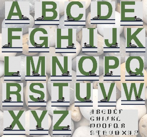 Loon Monograms - Cross Stitch Pattern