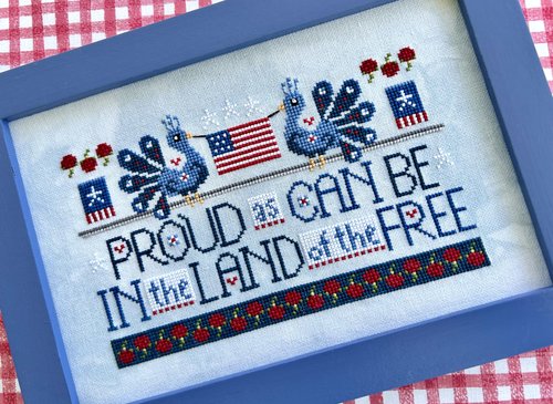 WordyBirds - July - Patriotic Cross Stitch Pattern