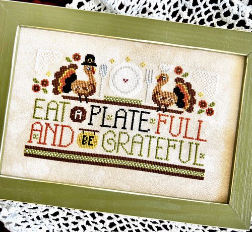 Wordy Birds: November - Thanksgiving Cross Stitch Pattern