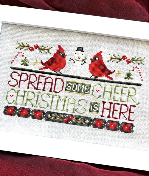 Wordy Birds: December - Christmas Cross Stitch Pattern