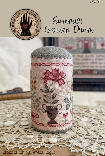 Summer Garden Drum - Cross Stitch Pattern