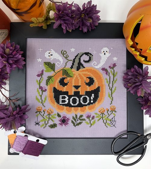 Boo Pumpkin - Halloween Cross Stitch Pattern 