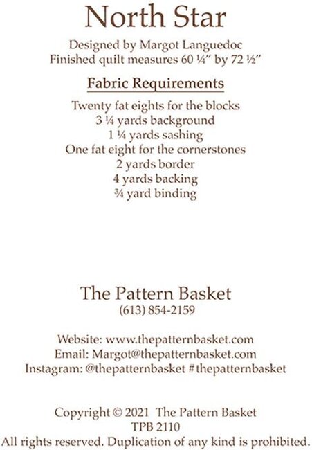 The Pattern Basket North Star - Quilt Pattern - 123Stitch