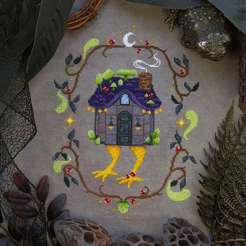 Mushroom Cottage Yaga - Halloween Cross Stitch Pattern