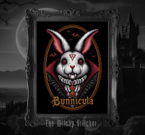 Bunnicula - Halloween Cross Stitch Pattern
