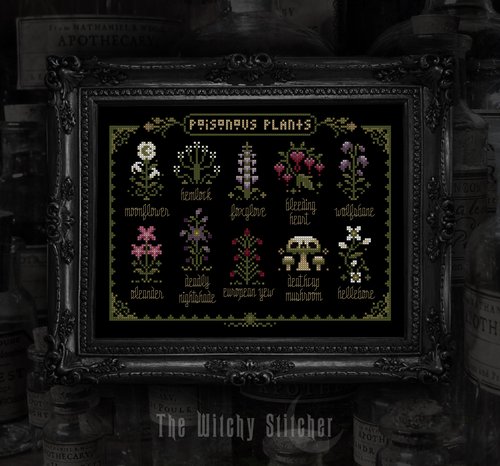 Poisonous Plants - Halloween Cross Stitch Pattern