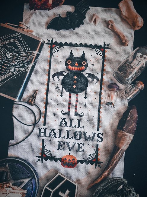 All Hallows Bat - Halloween Cross Stitch Pattern