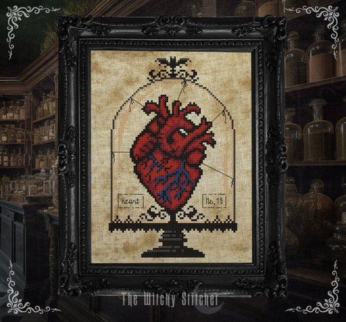 Anatomical Heart - Halloween Cross Stitch Pattern
