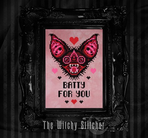 Batty For You - Valenrine Cross Stitch Pattern